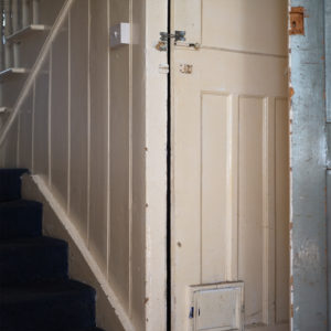 image of door down to the basement, part of Covid chronicles